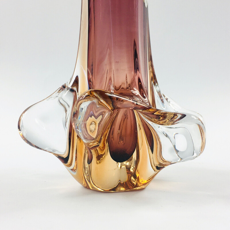 Mid-century Murano glass vase by Fratelli Toso, Italy 1950s