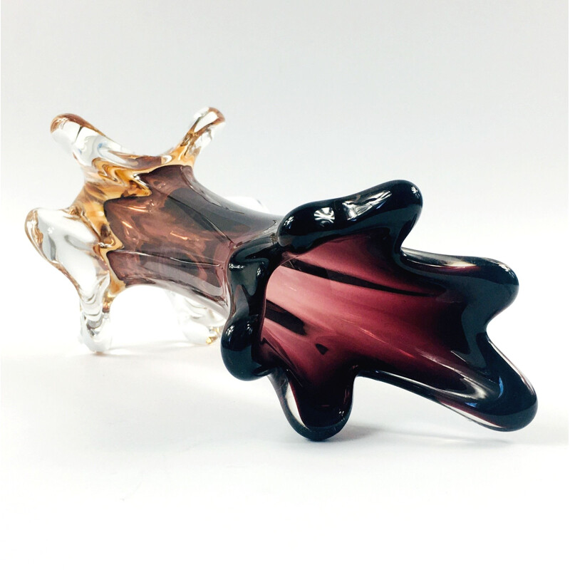 Mid-century Murano glass vase by Fratelli Toso, Italy 1950s