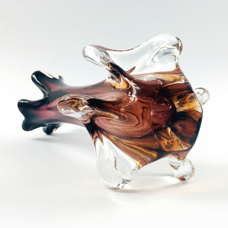 Mid-century Murano glass vase by Fratelli Toso, Italy 1950s