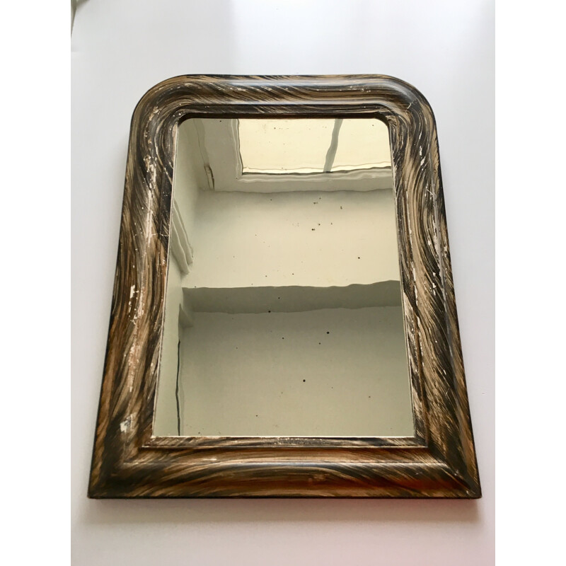 Vintage mirror in blackened wood, 1900