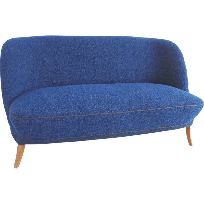 Mid century blue cocktail couch - 1950s