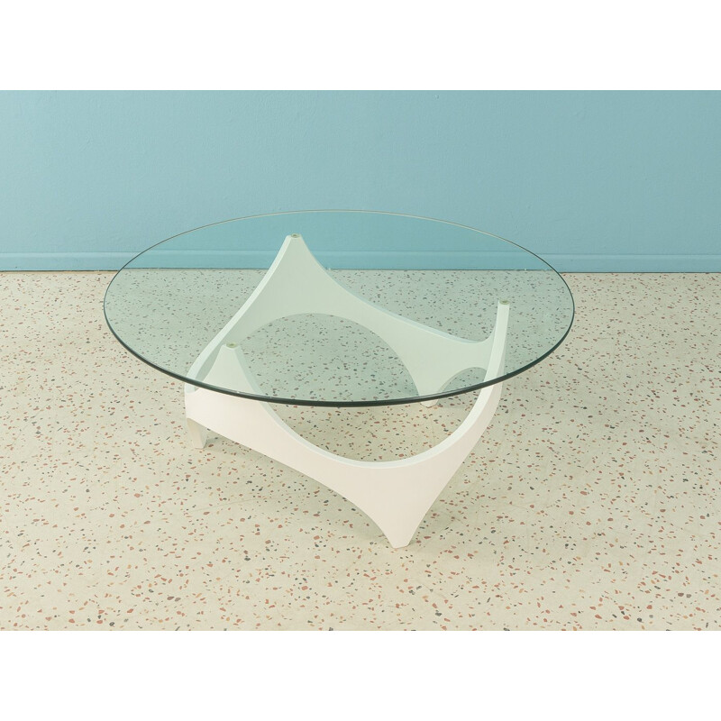 Vintage wood and glass coffee table by Opal Möbel, Germany 1970
