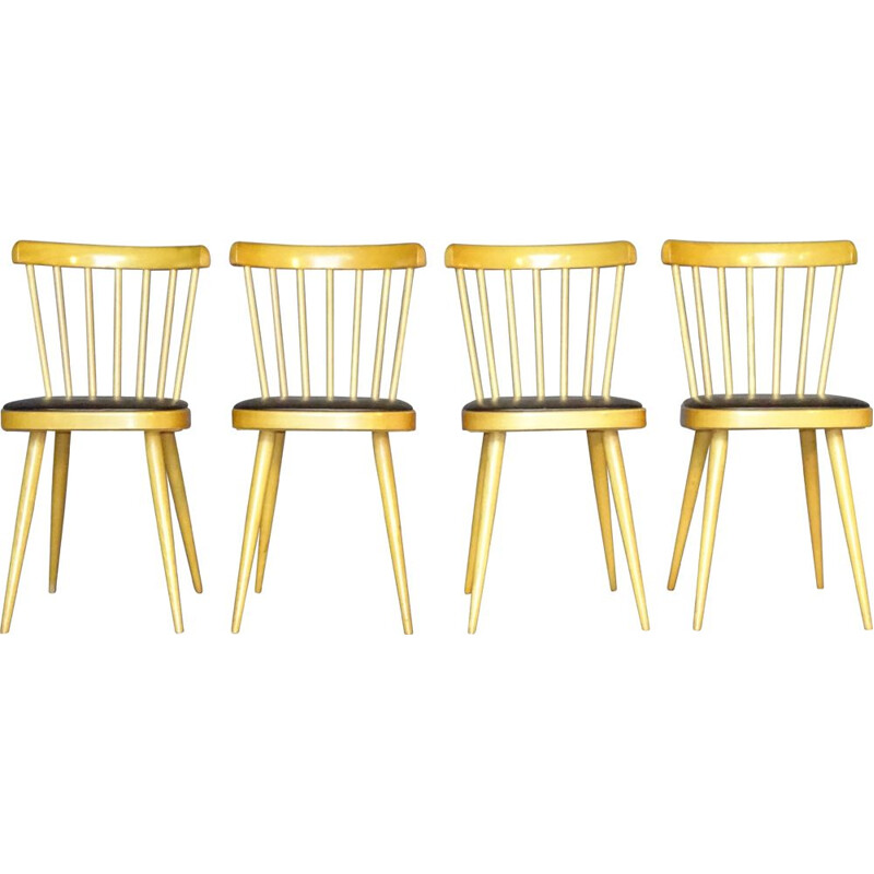 Set van 4 vintage Scandinavische stoelen van Baumann, 1960