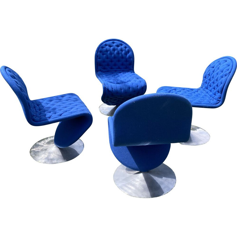 Set of 4 vintage System 123 chairs by Verner Panton for Fritz Hansen, 1970s