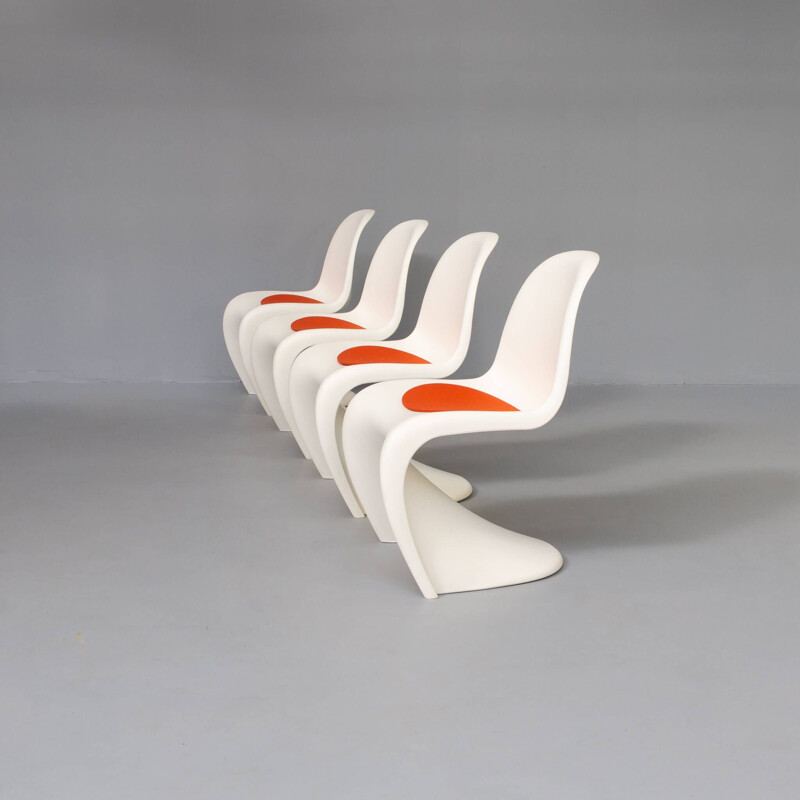 Set of 4 vintage chairs "panton" by Verner Panton for Vitra