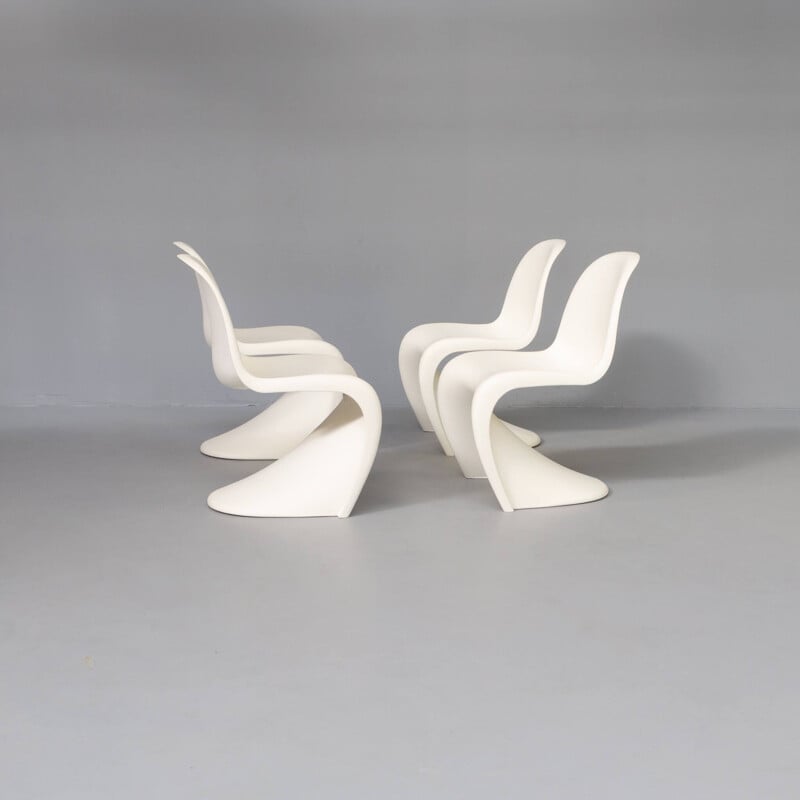 Set of 4 vintage chairs "panton" by Verner Panton for Vitra