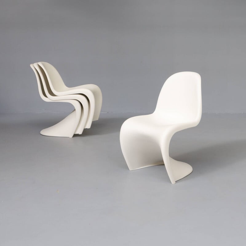 Set of 4 vintage chairs "panton" by Verner Panton for Vitra