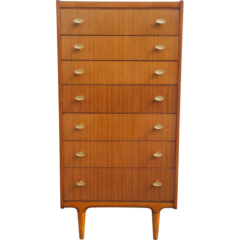 Mid century wood chest of drawers by Wrighton