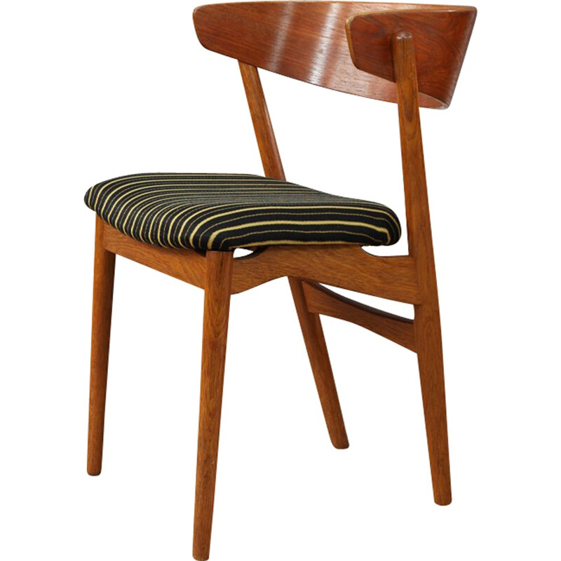 Sibast Mobelfabrik occasional chair in teak and striped fabric, Helge SIBAST - 1960s