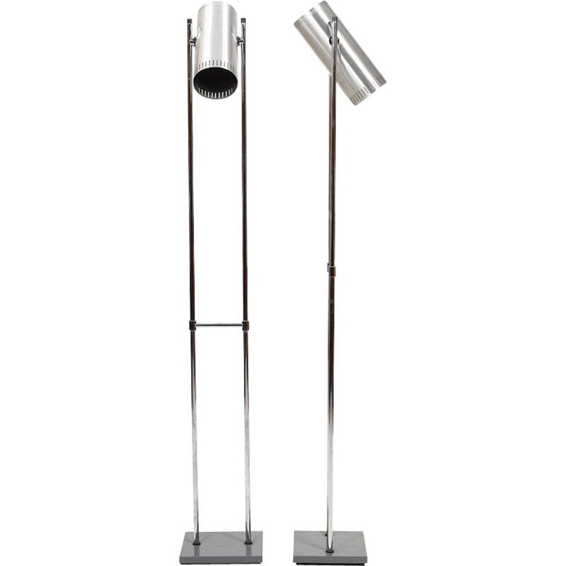 Pair of vintage Trombone floor lamps by Jo Hammerborg for Fog & Mørup, 1960s