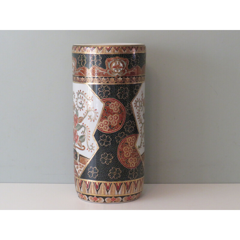 Paragüero redondo de cerámica con diseño oriental