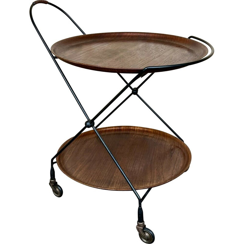 Vintage teak serving cart by Jie Gantofta, Sweden 1960