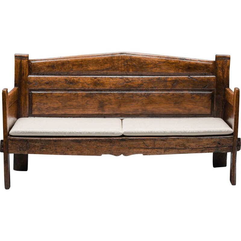 Vintage wood three seater bench by Wabi-Sabi