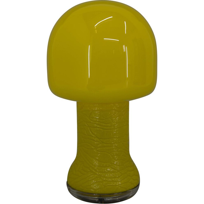 Lampada da tavolo vintage in vetro giallo, Germania 1970