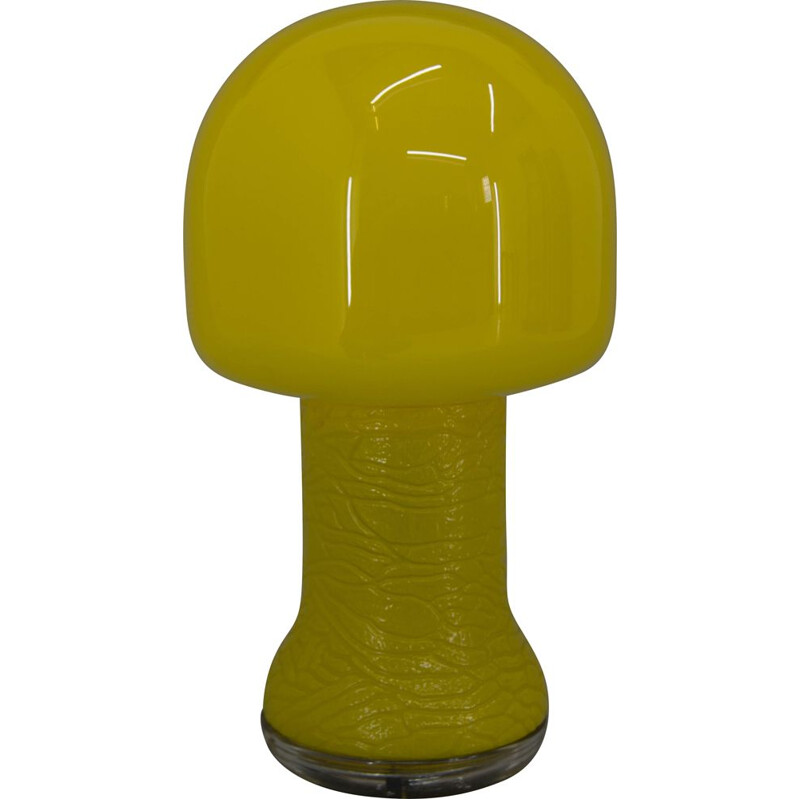 Mid-century yellow glass table lamp, Germany 1970s