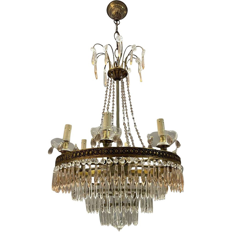 Italian vintage Murano glass chandelier, 1950s