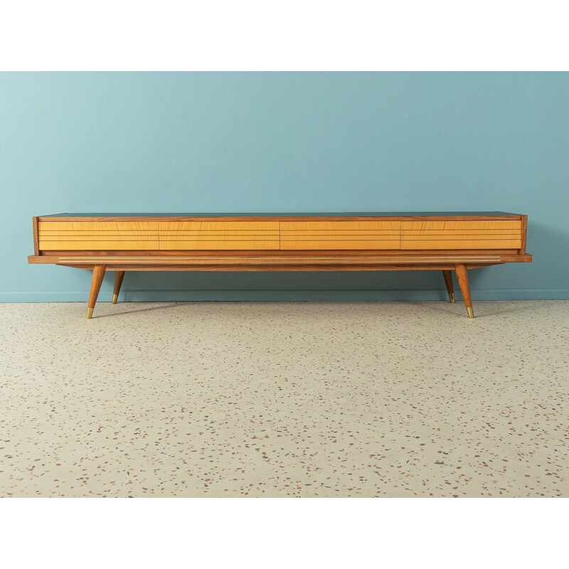 Vintage wood lowboard with four drawers, Germany 1950s