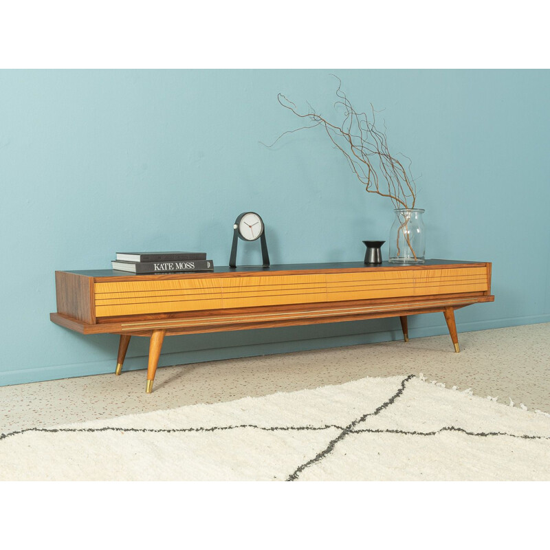 Credenza vintage in legno con quattro cassetti, Germania 1950