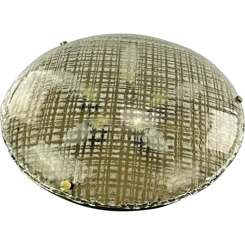 Lámpara de techo de cristal vintage de Hillebrand, 1960-1970