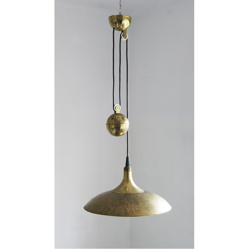 Vintage Counterbalance brass pendant lamp