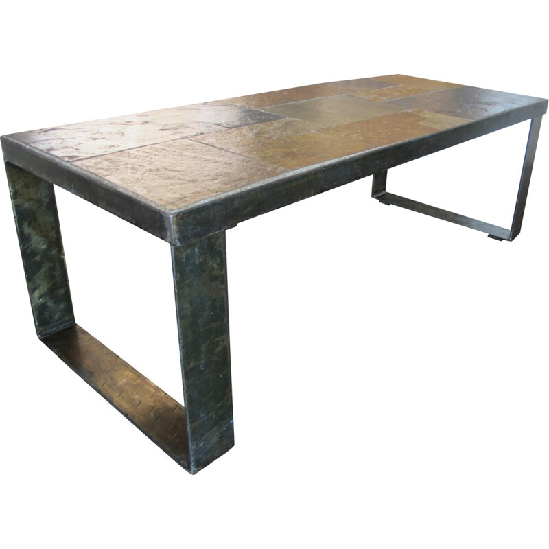 Mid-century brutalist coffee table, Paul KINGMA - 1960s