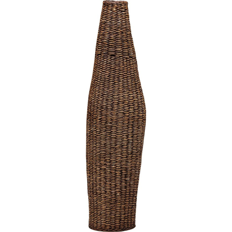Vintage woven rattan floor lamp by Wabi-Sabi, 1960s