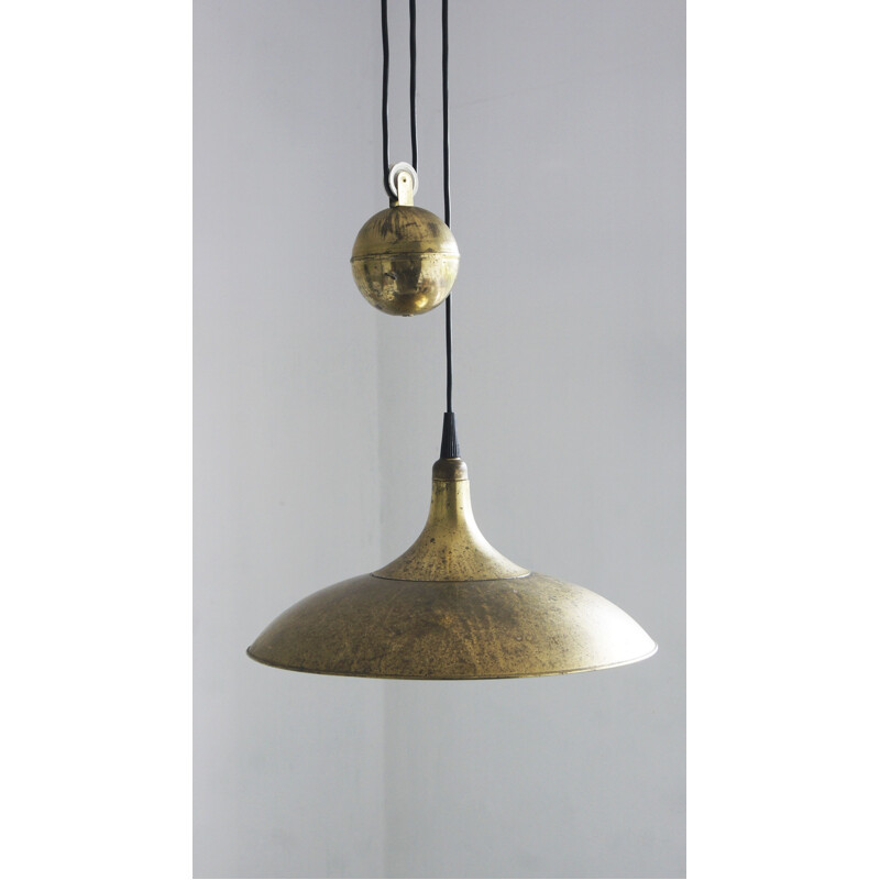 Vintage Counterbalance brass pendant lamp