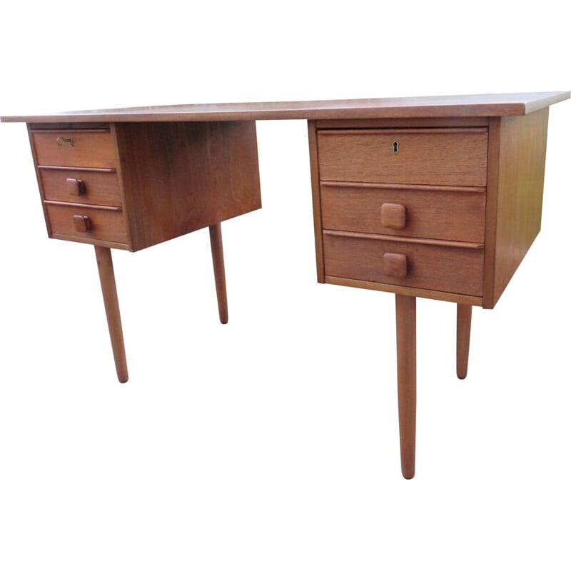 Mid century Danish teak double-side desk - 1960s