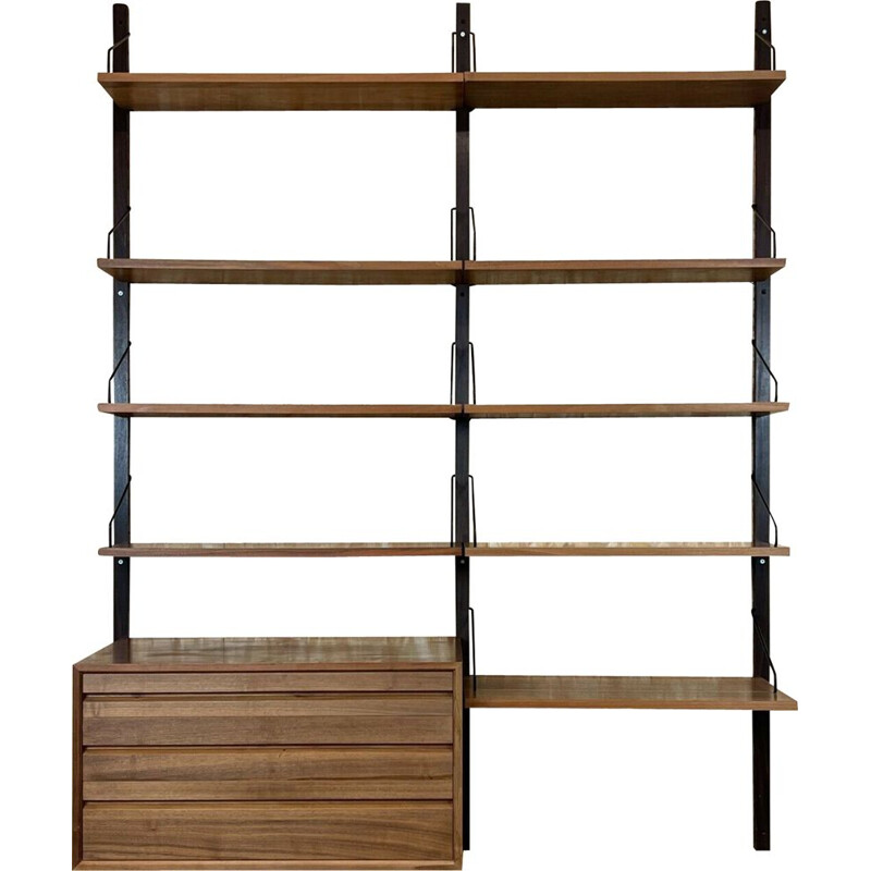 Vintage teak wall unit by Cado Poul, 1960-1970s