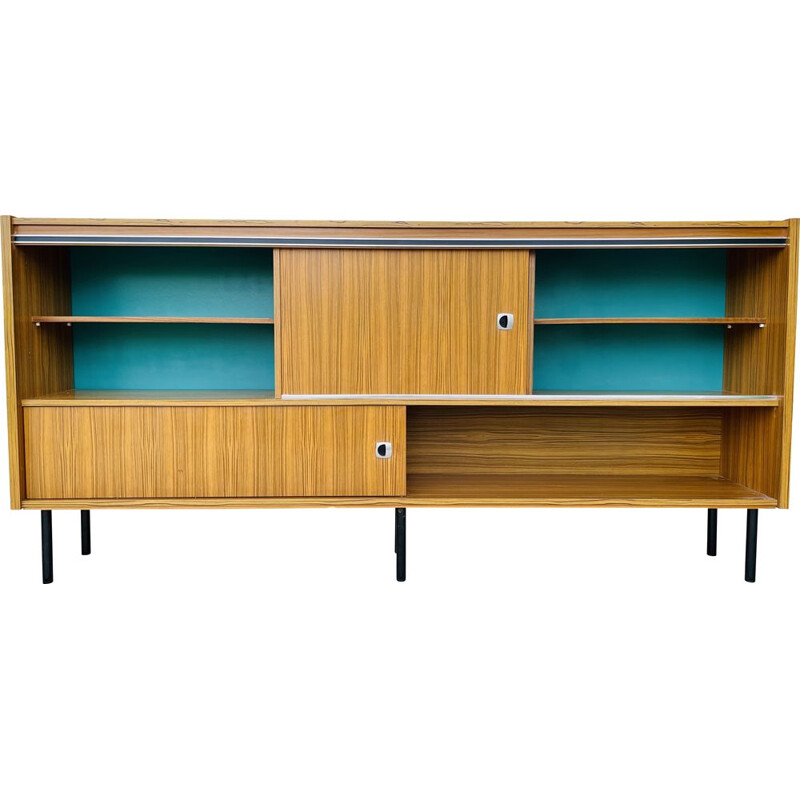 Vintage high teak sideboard with two doors