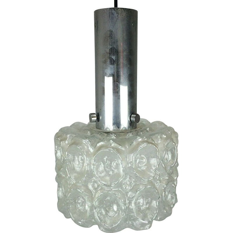 Vintage glass pendant by Glashütte Limburg, 1960
