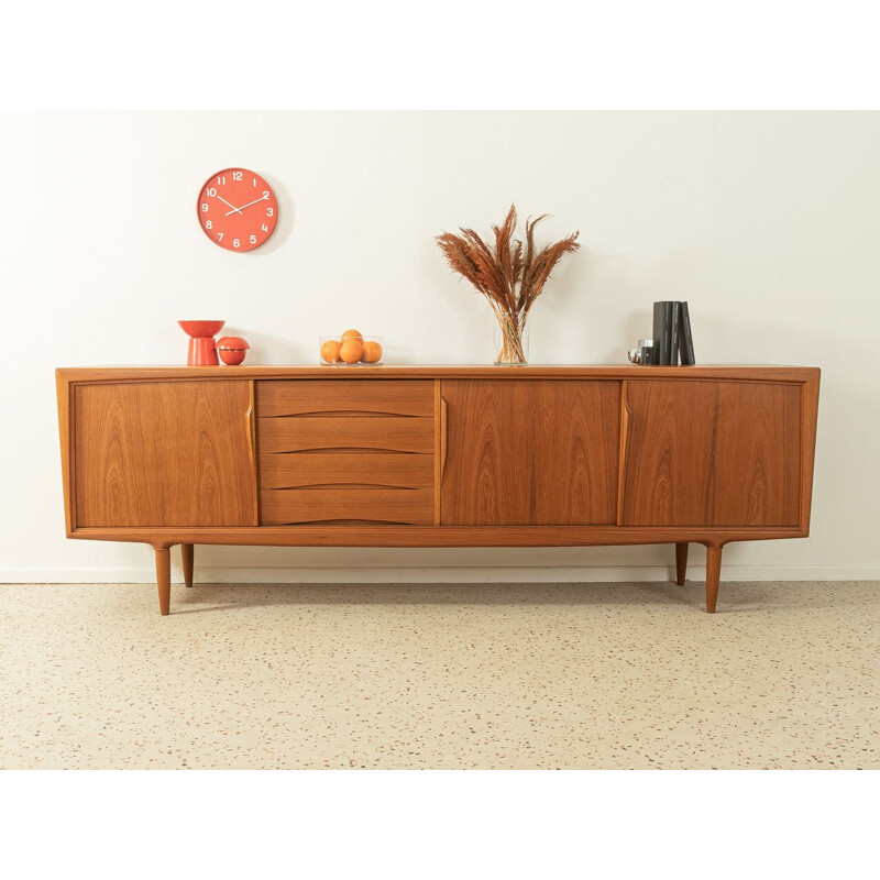 Credenza vintage in teak a tre ante scorrevoli di Aco Mobler, Danimarca 1960