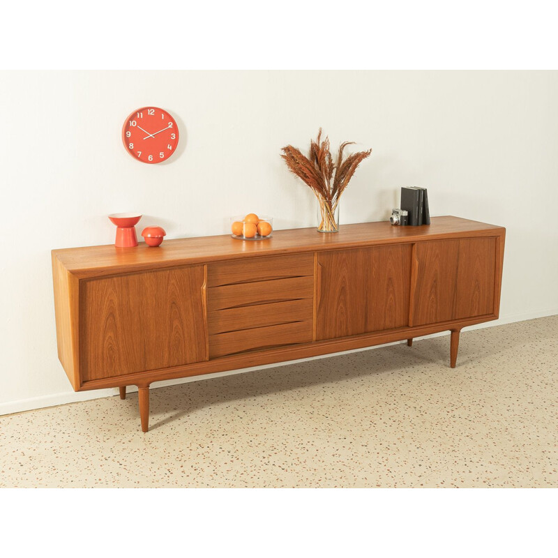 Credenza vintage in teak a tre ante scorrevoli di Aco Mobler, Danimarca 1960