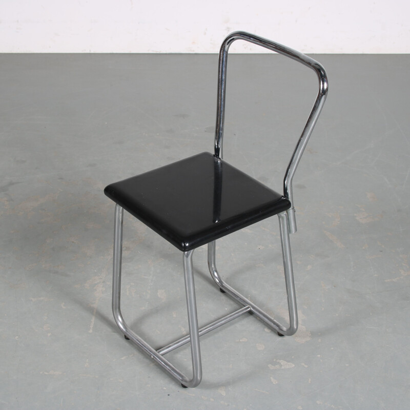 Chaise vintage Bauhaus à cadre tubulaire, Pays-Bas 1950