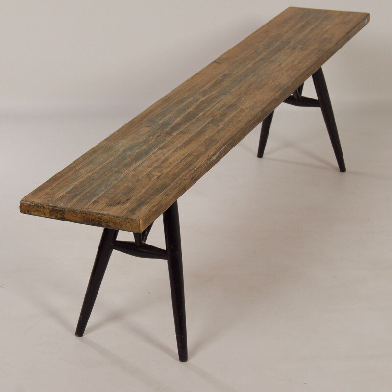 Vintage Pirkka bench by Ilmari Tapiovaara for Laukaan Puu, Finland 1950s