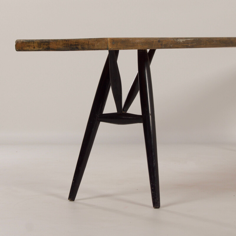 Vintage Pirkka bench by Ilmari Tapiovaara for Laukaan Puu, Finland 1950s