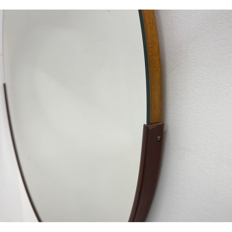 Vintage round plastic wall mirror, Czechoslovakia 1970