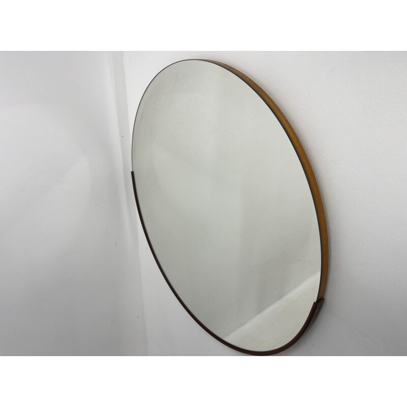 Vintage round plastic wall mirror, Czechoslovakia 1970