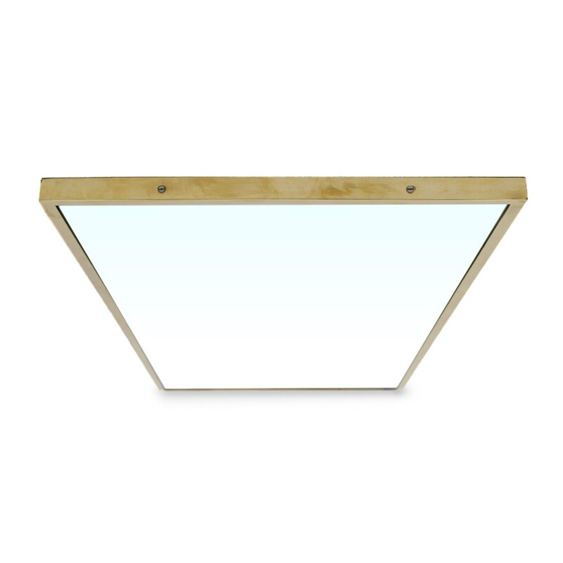 Vintage rectangular mirror with brass frame by Uso Interno, 1950s