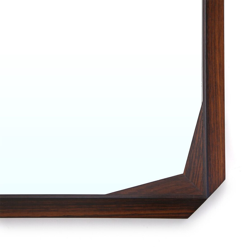 Vintage square mirror with wooden frame by Tredici & Co., 1960s