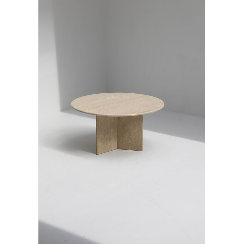 Vintage decorative travertine dining table, 1970s