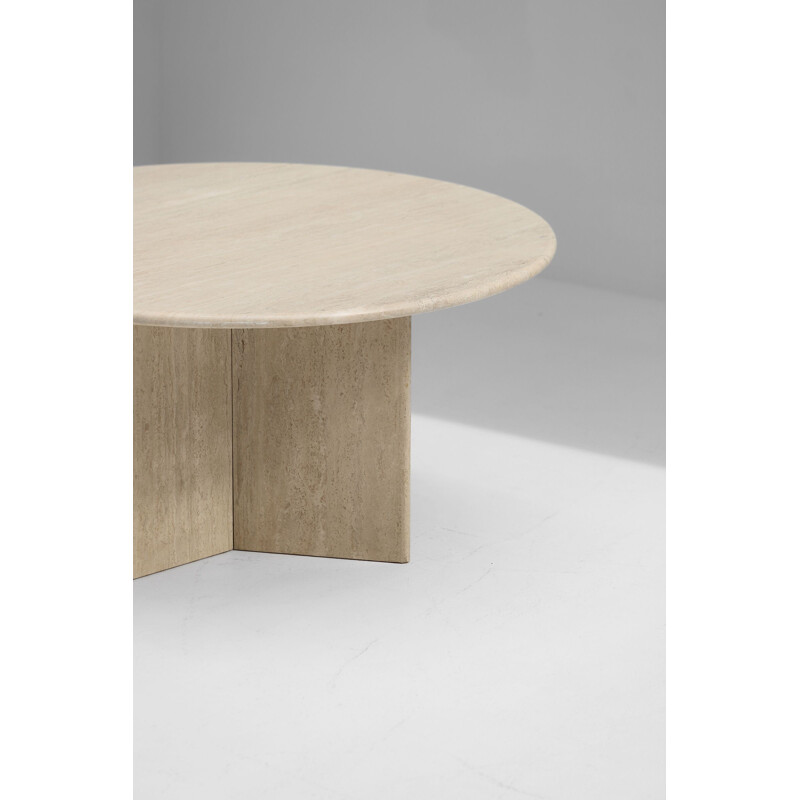 Vintage decorative travertine dining table, 1970s