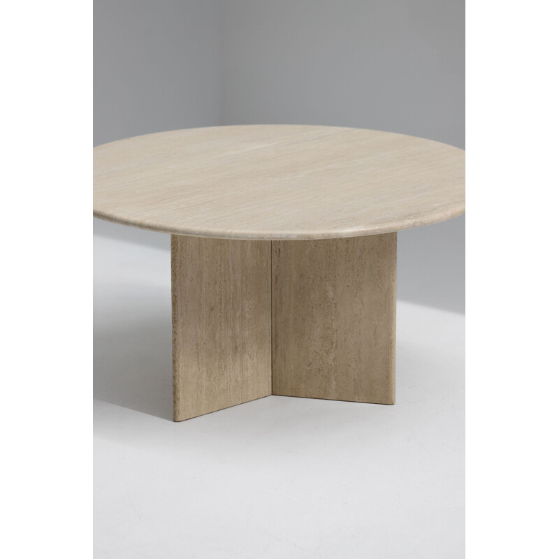 Vintage decorative travertine dining table, 1970s