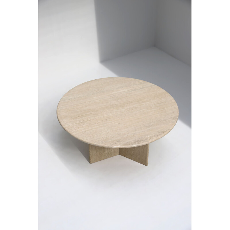 Vintage decorative travertine dining table, 1970s