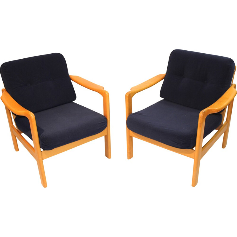 Pair of Scandinavian restored armchairs - 1960s