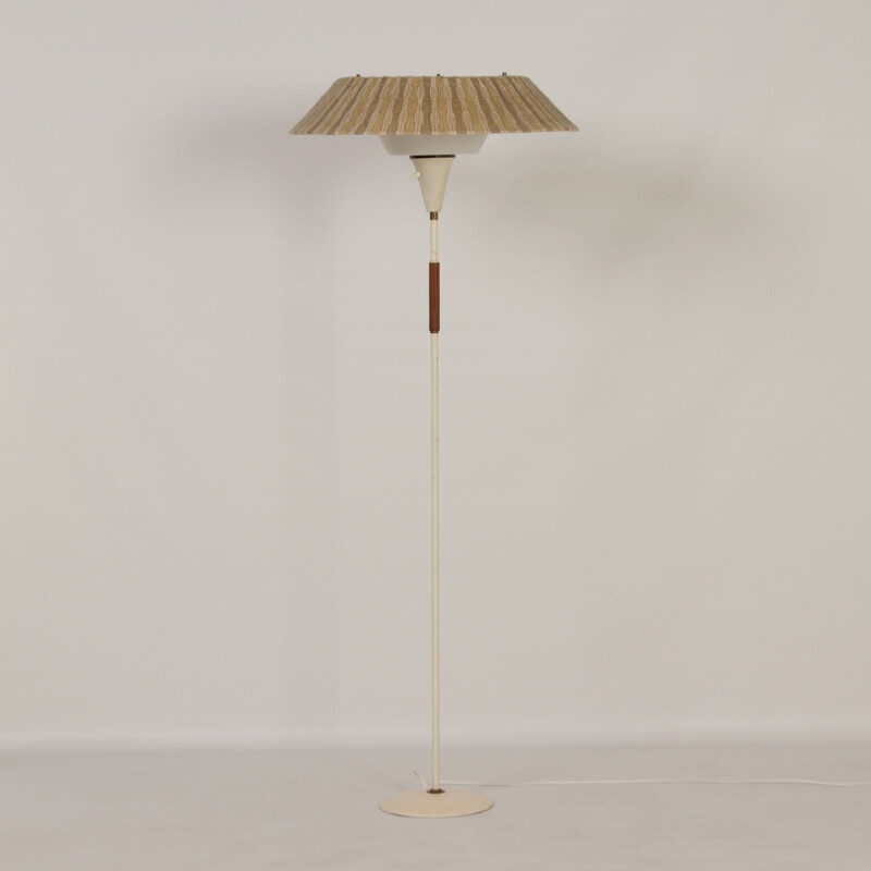 Vintage floor lamp with woven shade, 1960s