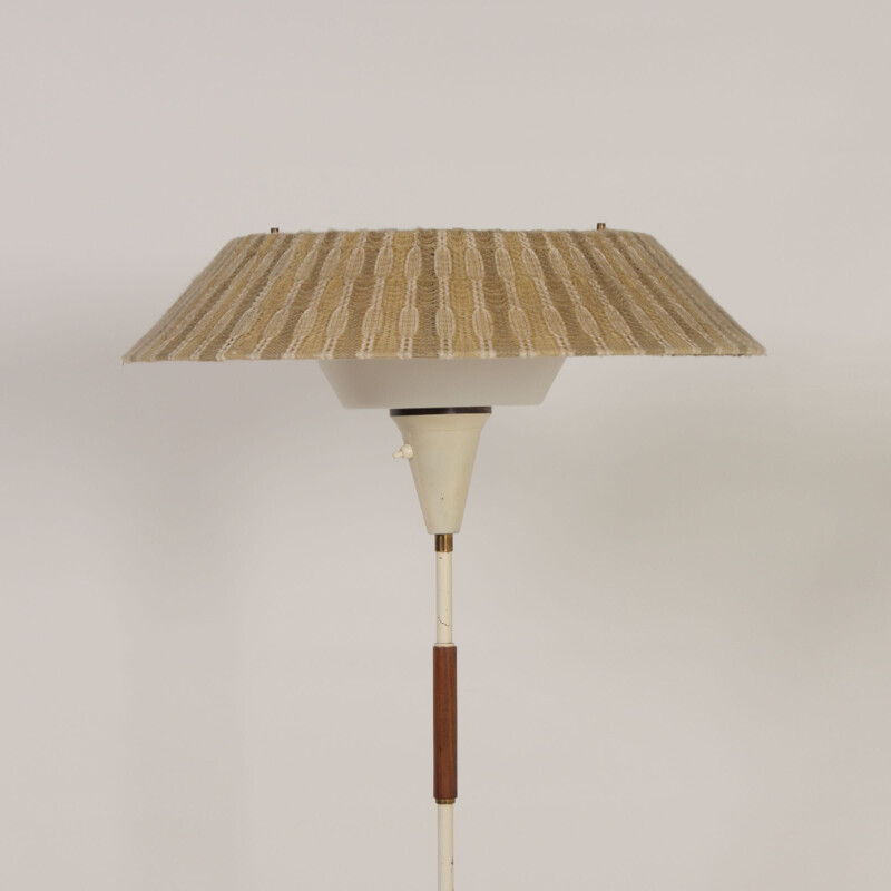 Vintage floor lamp with woven shade, 1960s