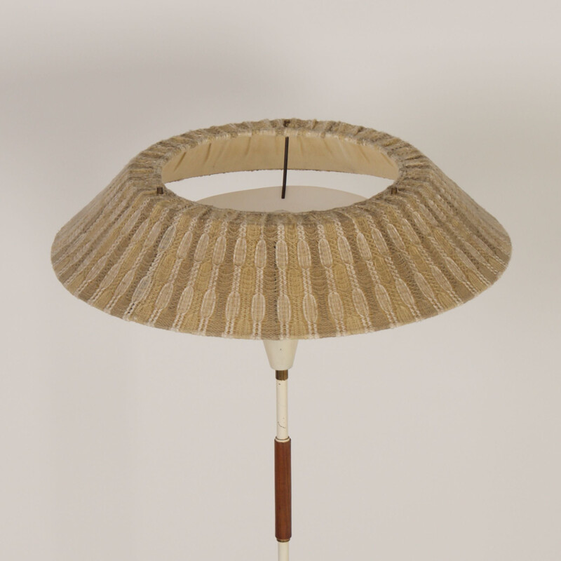 Vintage floor lamp with woven shade, 1960s