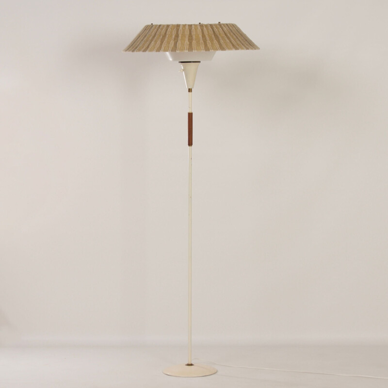 Vintage floor lamp with woven shade, 1960s