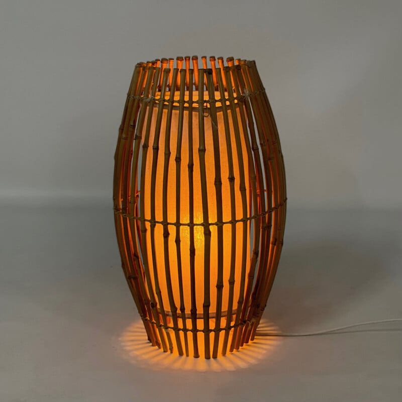 Vintage bamboo table lamp, 1970s